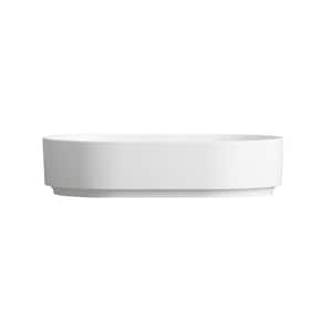 23 in . Oval Bathroom Sink in White Solid Surface