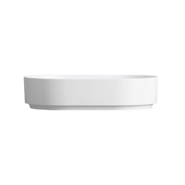 Unbranded 23 in . Oval Bathroom Sink in White Solid Surface