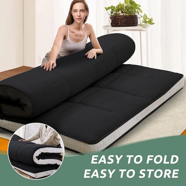 HONEY JOY Navy Roll Up Memory Foam Sleeping Pad Portable Travel Car Camping  Mattress with Carry Bag and Removable Cover TOPB006364 - The Home Depot