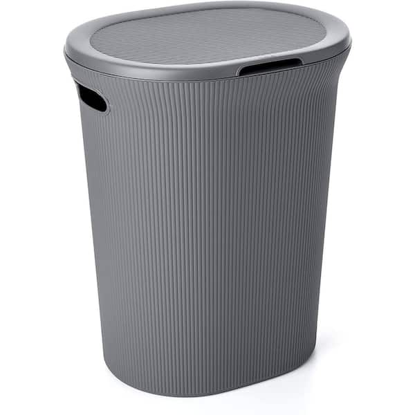 SUPERIO 40 l Grey Plastic Ribbed Laundry Hamper