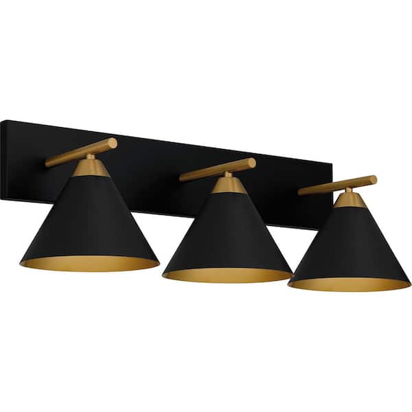 Quoizel Mastro 27.5 in. 3 Light Matte Black Vanity Light