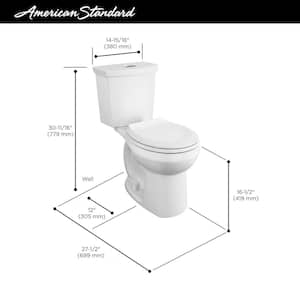 Cadet 3 Tall Height 2-Piece 1.0/1.6 GPF Dual Flush Round Toilet in White