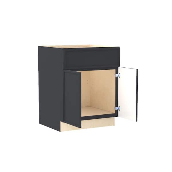 Franklin 27 in. W x 24 in. D x 34.5 in. H Assembled Plywood Sink Base Kitchen Cabinet in Valiant Onyx with Soft Close