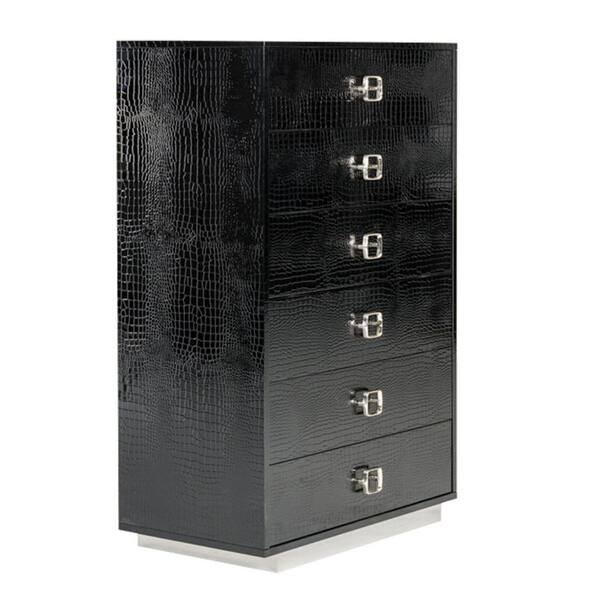 Benjara 32 in. Black 5-Drawer Wooden Dresser Without Mirror