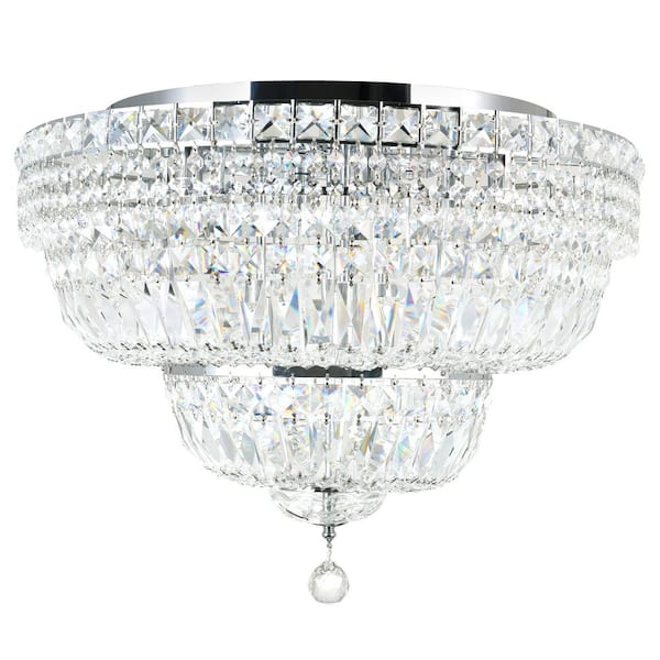 CWI Lighting Stefania 16 Light Bowl Flush Mount With Chrome Finish