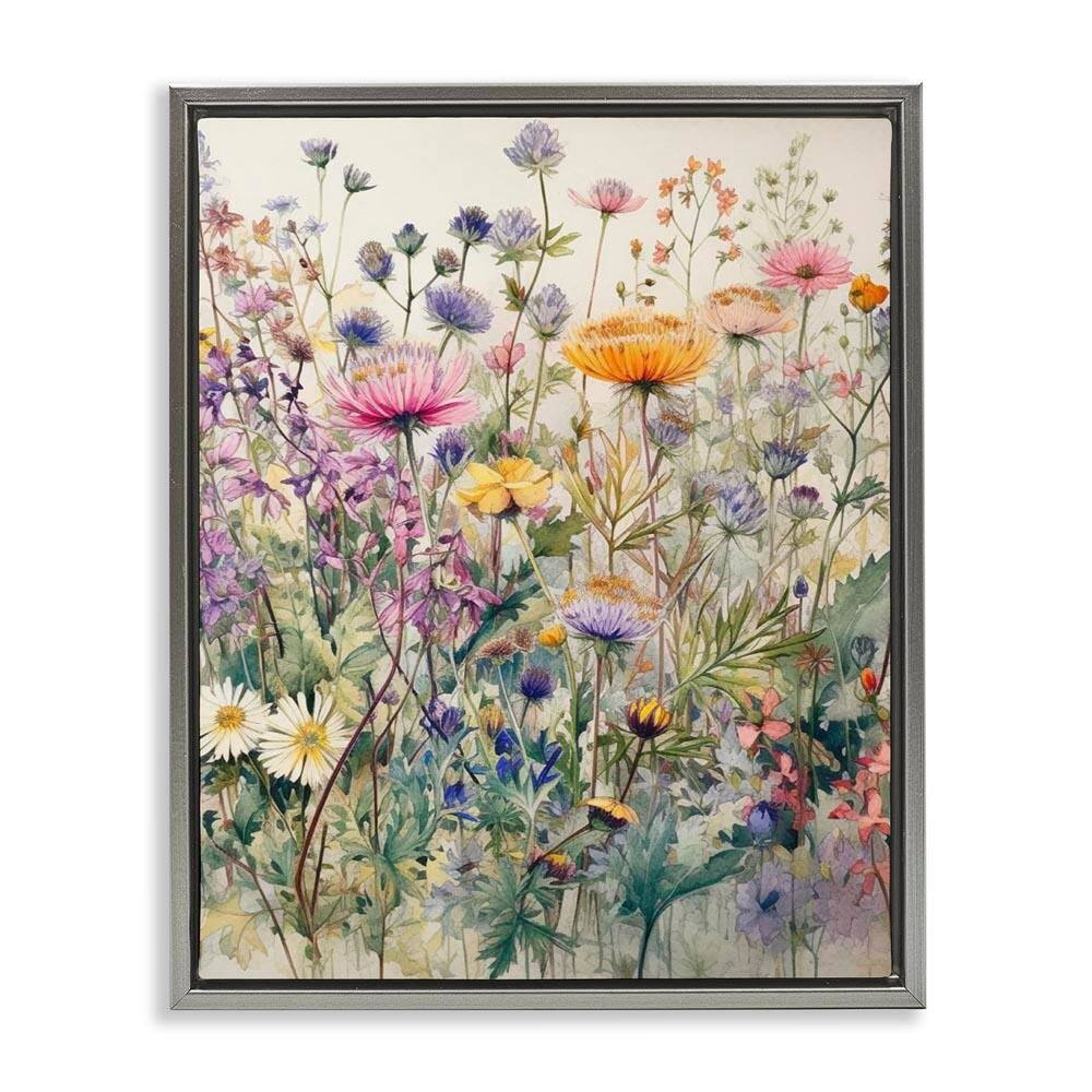Mixed Wild Flowers by Ryley Gray Gray Floater Frame Graphic Art Print Nature 31 in. x 25 in. price history on PriceWatchPro