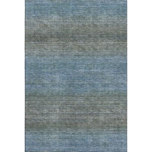 Mayfield Premium Machine Washable Abstract AMF2005 Blue 8 ft. x 10 ft. Area Rug