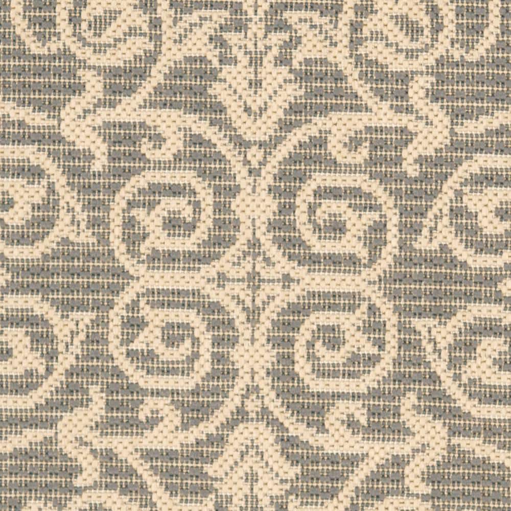 Modern Round Grey Synthetic 60" Indoor/Outdoor Area Rug