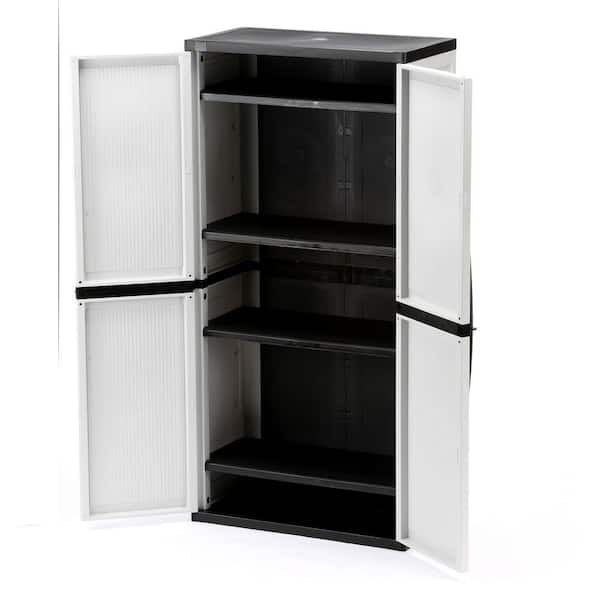 HDX 221872 Plastic Freestanding Garage Cabinet in Gray (35 in. W x 71 in. H x 18 in. D) - 2