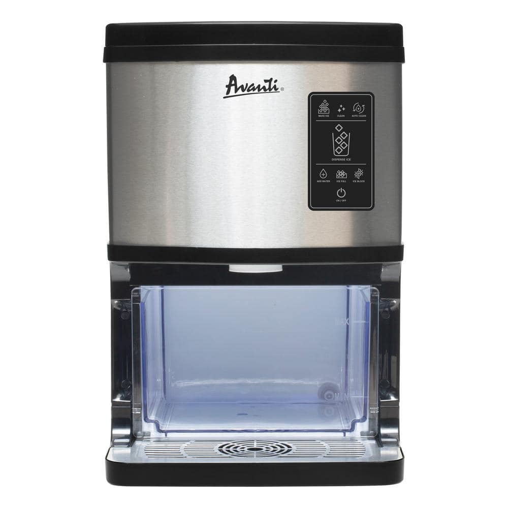 Avanti 10.75 in. 33 lbs. Nugget Ice Countertop Ice Maker in Stainless Steel