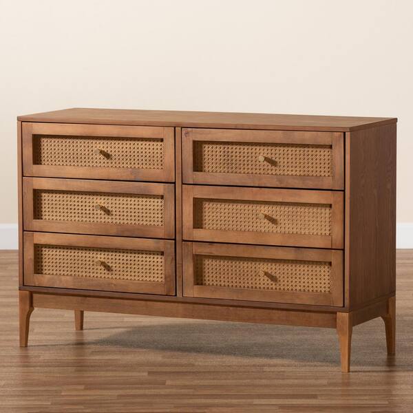 Baxton Studio Ramiel 6-Drawer Natural Brown and Gold Dresser 30.4 in. H x  47.2 in. W x 15.7 in. D 215-12427-HD - The Home Depot
