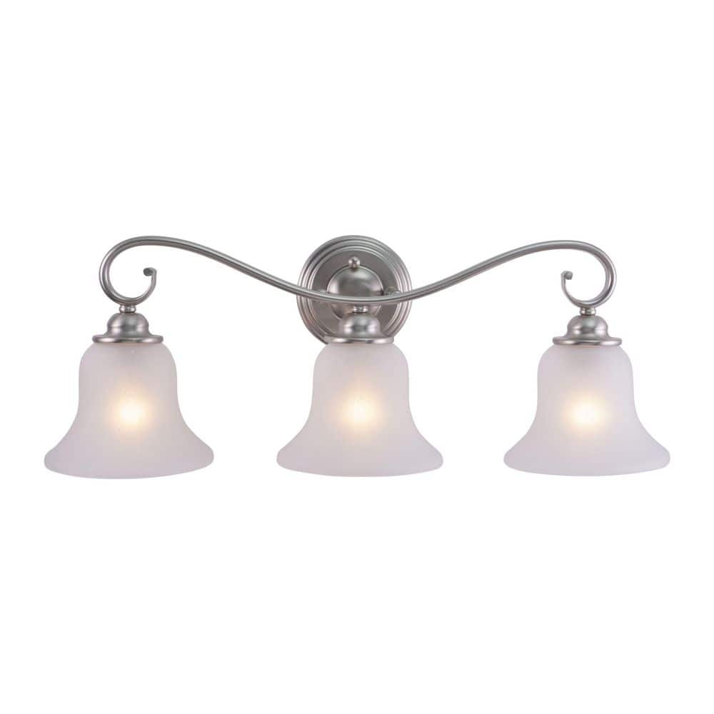 VAXCEL Monrovia 26 in. W 3-Light Brushed Nickel Bathroom Vanity -Light ...
