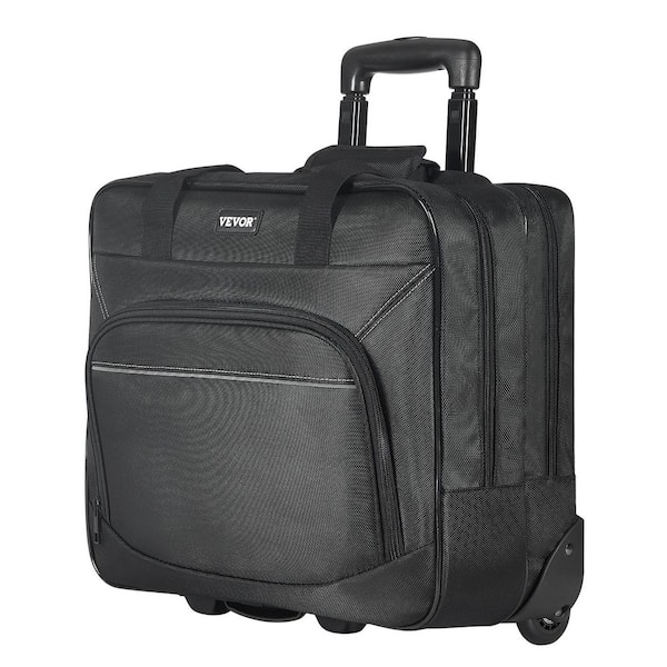Rolling Laptop Bag Fits Up to 15.6 in. Laptop Wheeled Briefcase Roller Computer Tote Bag Handle Laptop Case (Black)