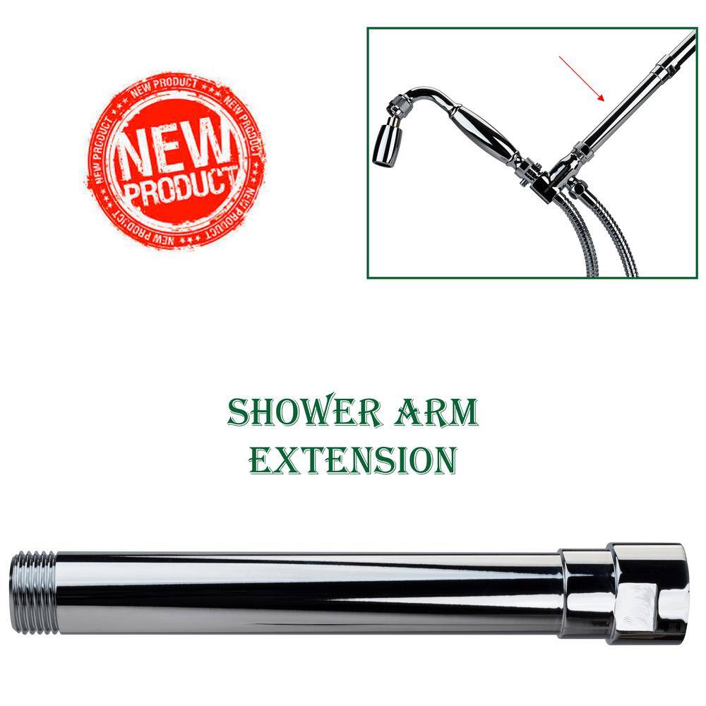 6-Inch Chrome Solid Metal Shower Arm Extension