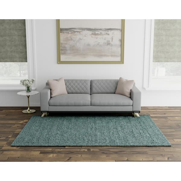 Cordelia Turquoise 8 ft. x 11 ft. Gradient Coastal Hand Knotted Wool Area Rug