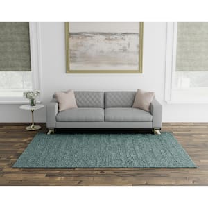 Cordelia Turquoise 9 ft. x 13 ft. Gradient Coastal Hand Knotted Wool Area Rug