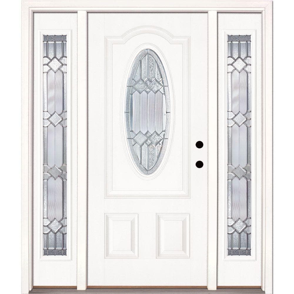 67.5 in.x81.625in.Mission Pointe Zinc 3/4 Oval Lt Unfinished Smooth Left-Ha