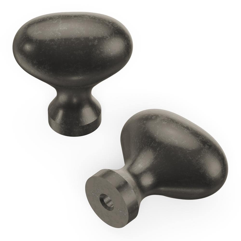 Williamsburg Collection Knob 1-1/4 in. x 13/16 in. Distressed Black Nickel Vibed Oval Cabinet Knob price history on PriceWatchPro