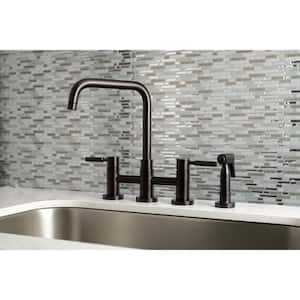 Concord 2-Handle Bridge Kitchen Faucet with Side Sprayer in Oil Rubbed Bronze