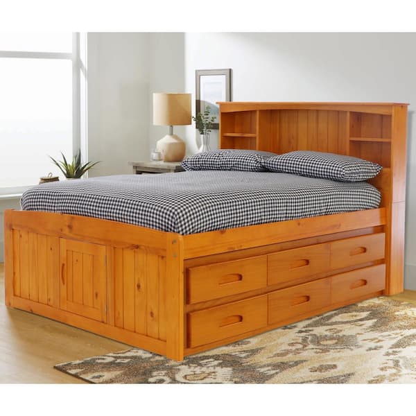 Full size captain beds with deals storage