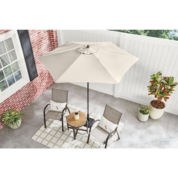 7.5 ft. Steel Market Outdoor Patio Umbrella in Putty Beige