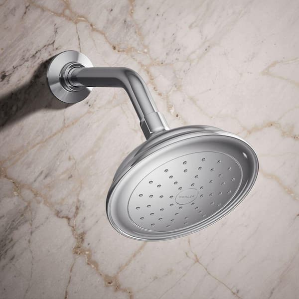 Artifacts 1-Spray 6 in. Single Wall Mount Fixed Shower Head in Polished Chrome