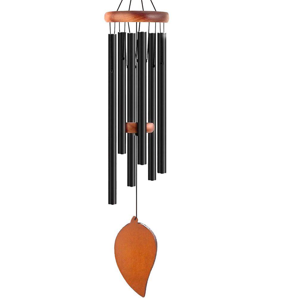 Black Aluminum Outdoor Wind Chimes-Deep Soothing Tone, Weather-Resistant Garden Decor and Gift Idea price history on PriceWatchPro