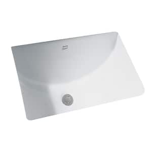 Studio Undercounter Bathroom Sink with Glazed Underside in White