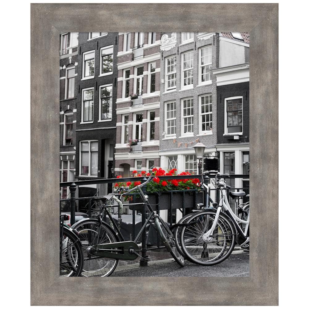 Antiqued Marred Pewter Wood 11x14 Single Photo Frame