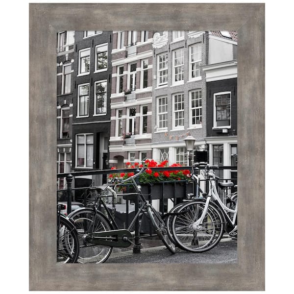 Amanti Art 11 in. x 14 in. Marred Pewter Wood Picture Frame Opening Size