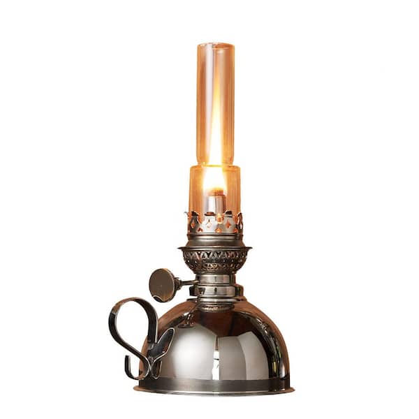9-Inch Tall Nickel Oil Lamp