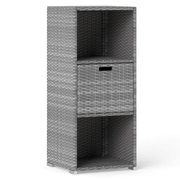 19.5 in. W x 19.5 in. D x 43.5 in. H Gray Outdoor Storage Cabinet
