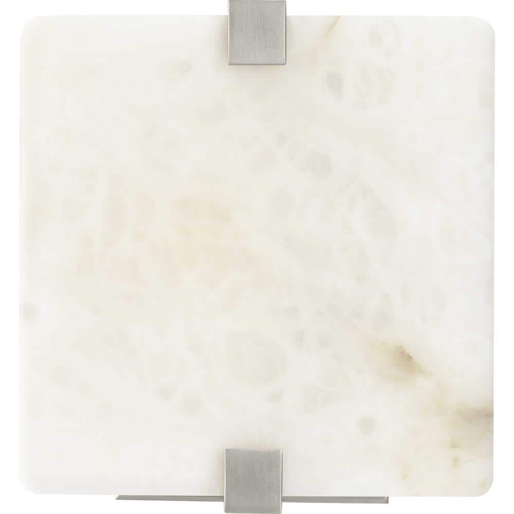 Earthy Glow Brushed Nickel LED Wall Sconce with Stone Dust Shade