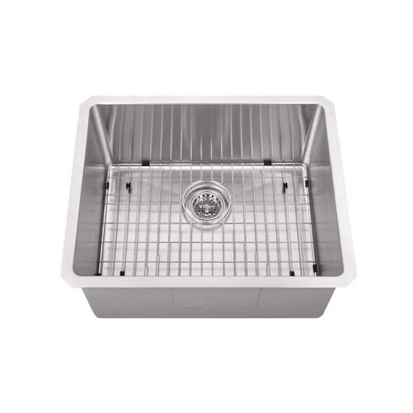 Cahaba Undermount Stainless Steel 23 in. Zero Radius Corner Large Single Bowl Bar/Prep Kitchen Sink