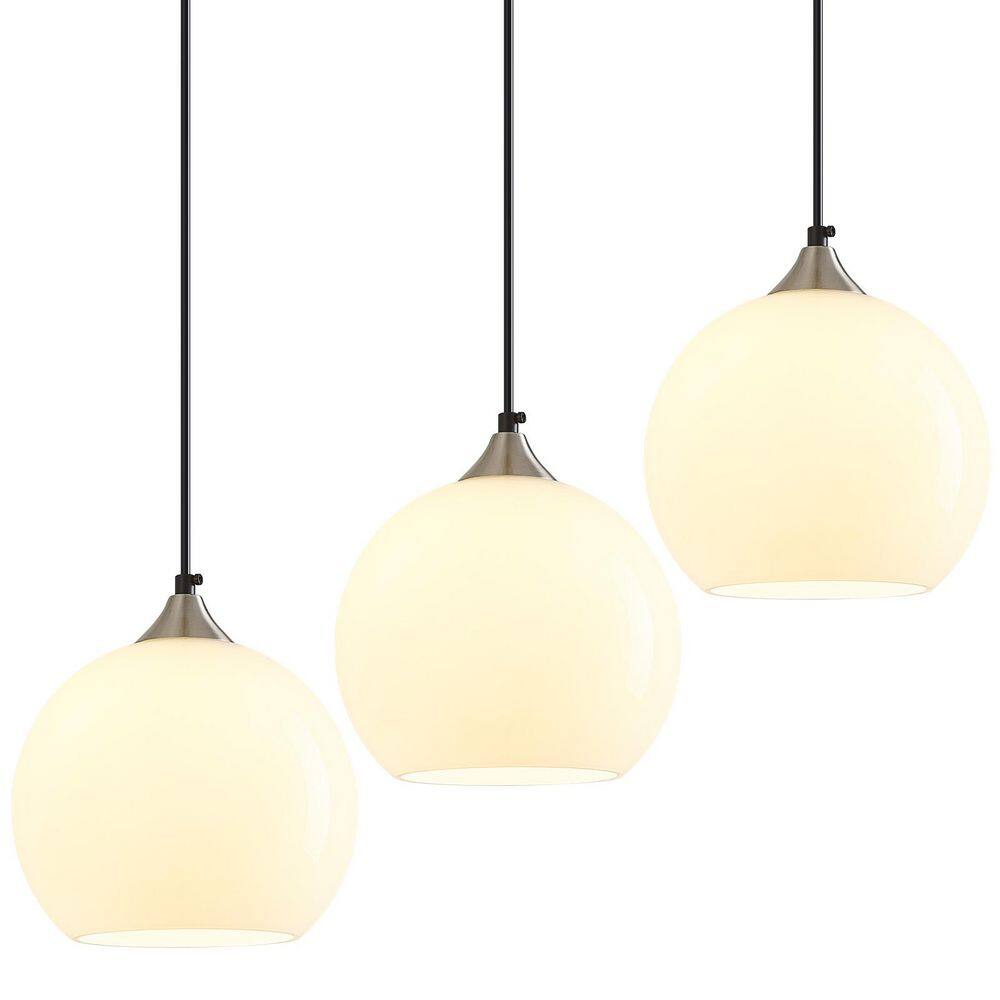 Home Lighting 60W 3-Light Milky Luster Glass Modern Globe Pendant Light Fixtures for Kitchen Island (7.87 in, 3-Pack) price history on PriceWatchPro