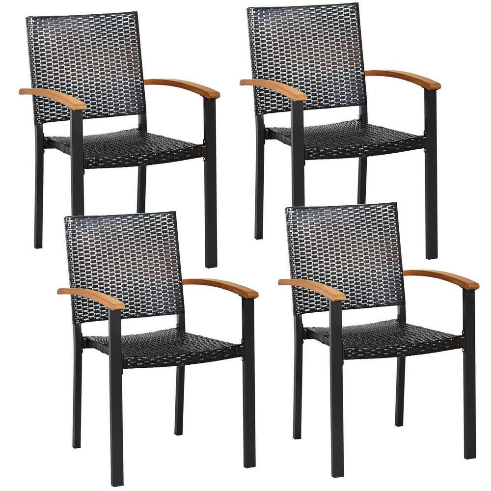 stackable wicker outdoor dining chairs