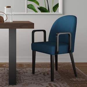 Hillman Modern Blue Velvet Upholstered Dining Arm Chair