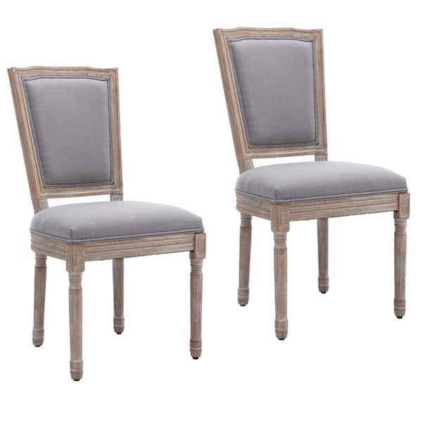 mieres French Country Style Gray Fabric Upholstered Dining Chair