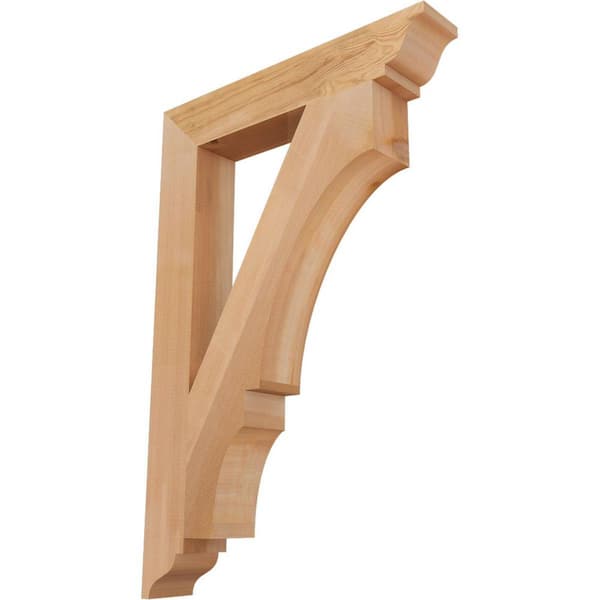 Ekena Millwork 3.5 in. x 36 in. x 24 in. Western Red Cedar Balboa Traditional Smooth Bracket