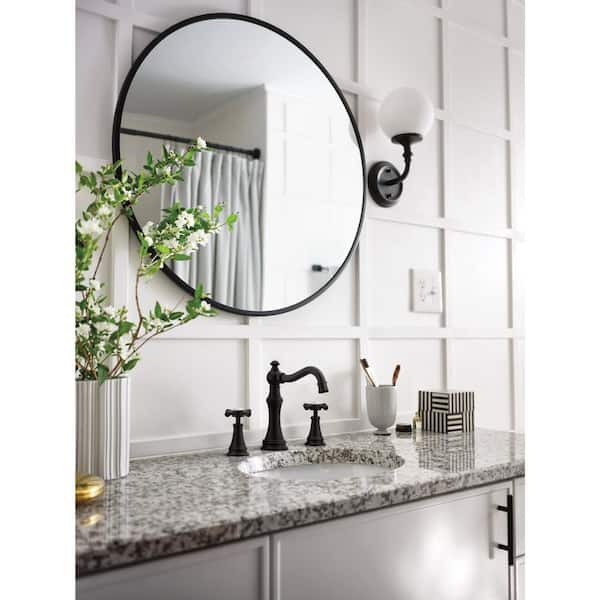 Weymouth Matte Black 8 in. Widespread 2-Handle High-Arc Bathroom Faucet, Valve Included