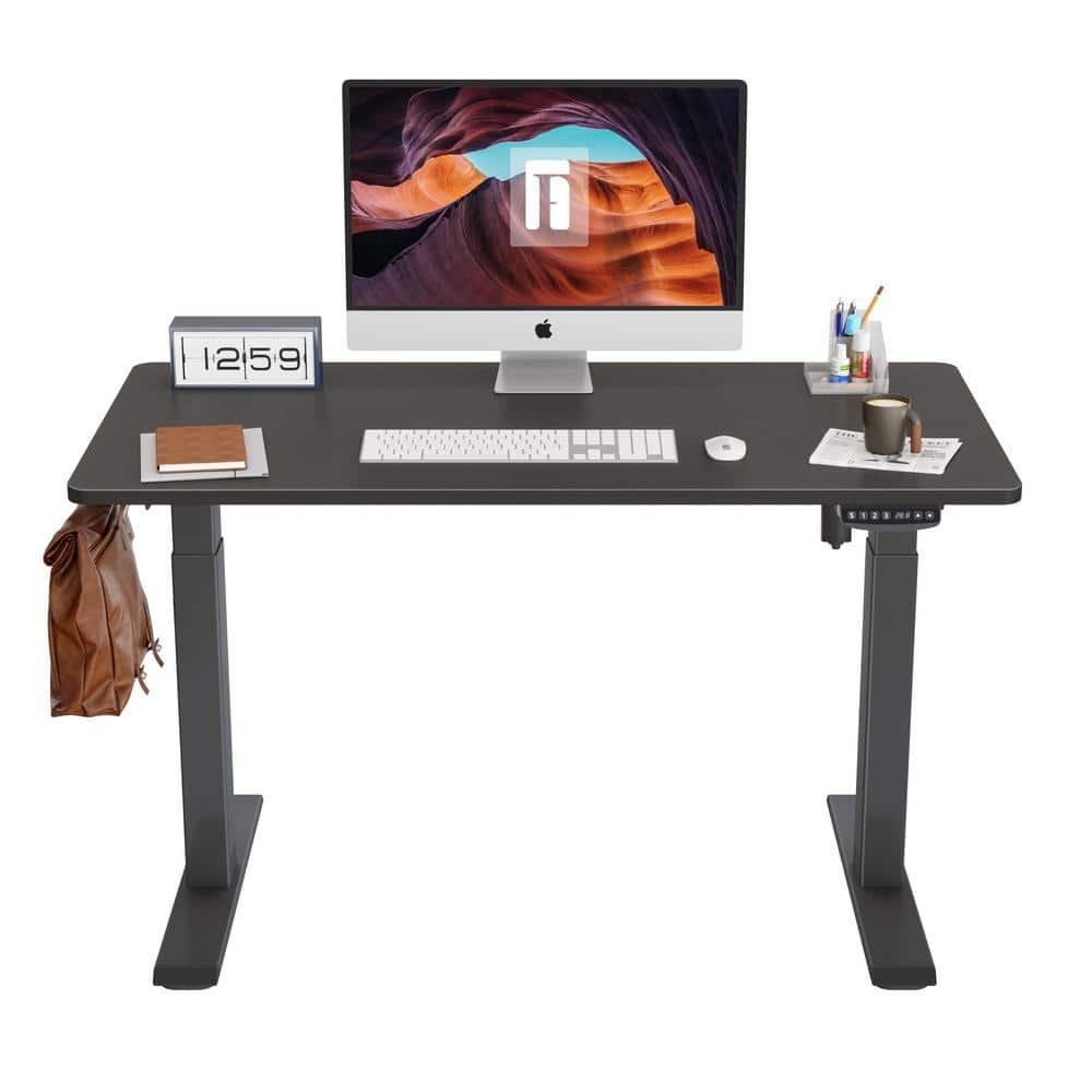 Silverpark 40 in. Black Wood Electric Standing Desk with Adjustable ...