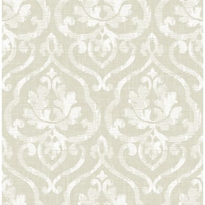 Tamarack Rustic Damask Metallic Champagne, Tan, & Off-White Paper Strippable Roll (Covers 56.05 sq. ft.)