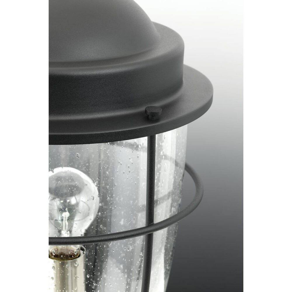 Holcombe Black Aluminum Wall Lantern with Seeded Glass
