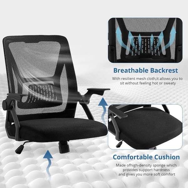 VECELO Fabric Swivel Ergonomic Office Task Chair with Adjustable