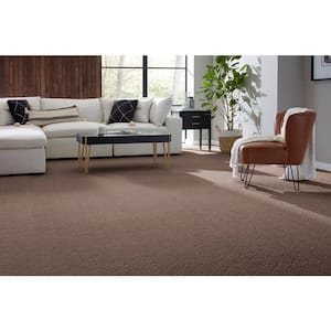 Embers Aloft Chocolate Brown 39 oz. Triexta Pattern Installed Carpet