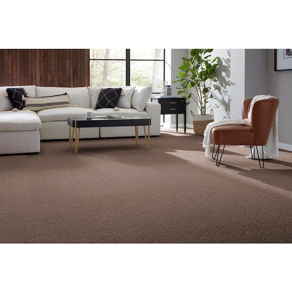 Embers Aloft Chocolate Brown 39 oz. Triexta Pattern Carpet - Installation Required