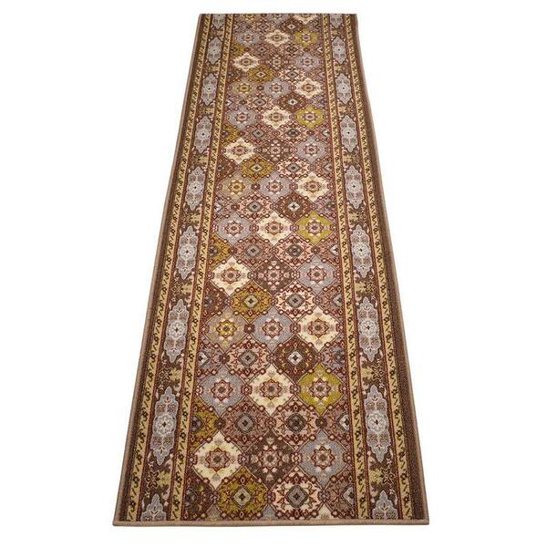 Unbranded Bakhtiari Design Cut to Size Taupe Color 31.5" Width x Your Choice Length Custom Size Slip Resistant Runner Rug