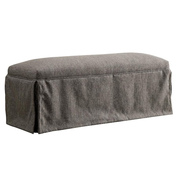 Furniture of America Cowan Gray Upholstered 18 in. H x 48.5 in. W x 18.5 in. D Bench