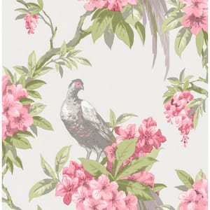 Brewster Home Fashions Golden Pheasant Grey Floral Wallpaper Sample  M1662SAM - The Home Depot