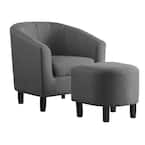 Dwell Home Inc Wesley Dark Grey Tub Chair with Ottoman